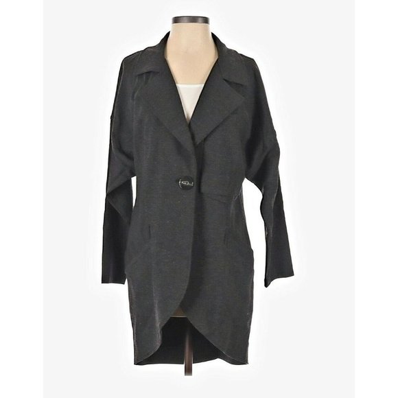 CABI‎ Sz Small Charcoal Gray Stretch Ponte LISBON TOPPER One Button Jacket - Picture 1 of 9